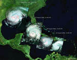 Progression de l'ouragan Gustav - satellite Envisat