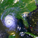 Ouragan Andrew vu par satellite. 08/1992
