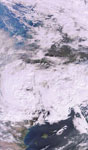 Tempête du 24 janvier 2009 au-dessus de la France vue par satellite 