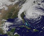 Ouragan Sandy vu par satellite 10/2012