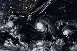 Ouragans Katia, Irma, et Jose vus par satellite 09/2017