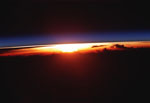 Sunset in earth atmosphere