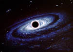 Vue d'artiste d'un trou noir au centre d'une galaxie