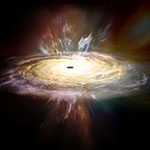 Trou noir au centre d'une galaxie - Vue d'artiste