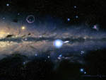 Vue d'artiste d'un trou noir stellaire dans la voie lactée