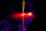 Vue d'artiste du microquasar GRS 1915+105