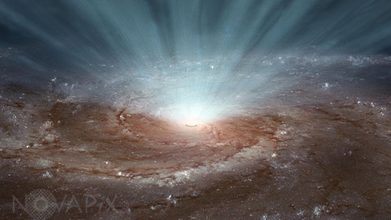 Wind from Supermassive Black hole - Artist view