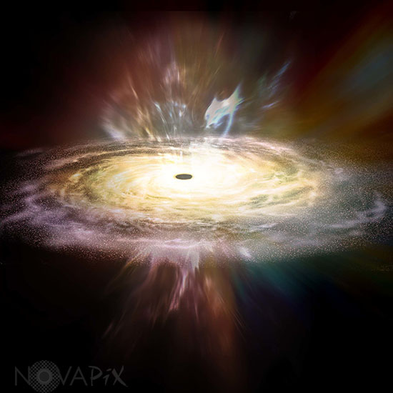 Trou noir au centre d'une galaxie - Vue d'artiste
