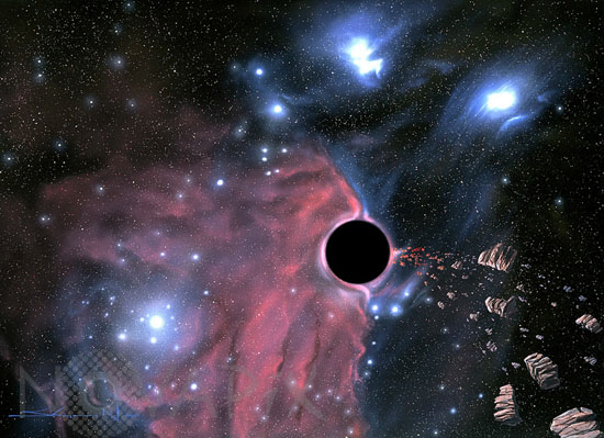 Vue d'artiste d'un Trou noir stellaire