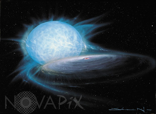 Vue d'artiste de Cygnus X-1