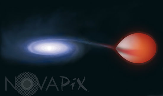 Vue d'artiste du microquasar GRS 1915+105