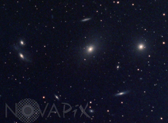 Partie centrale de l'amas de galaxies de la Vierge
