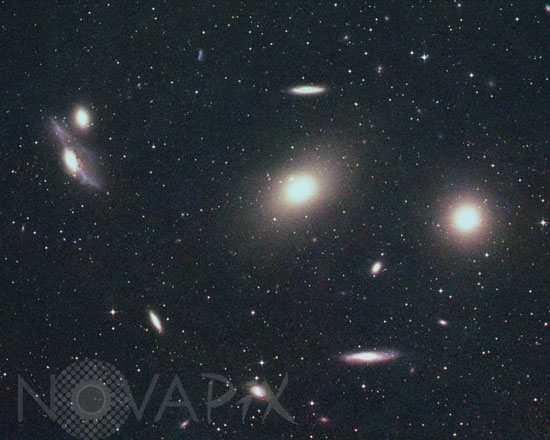 Partie centrale de l'amas de galaxies de la Vierge
