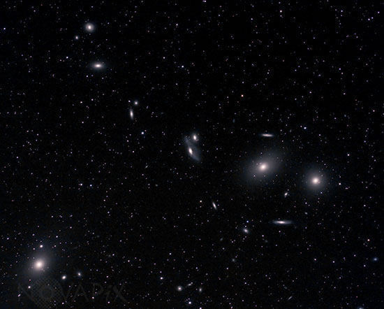 Partie centrale de l'amas de galaxies de la Vierge