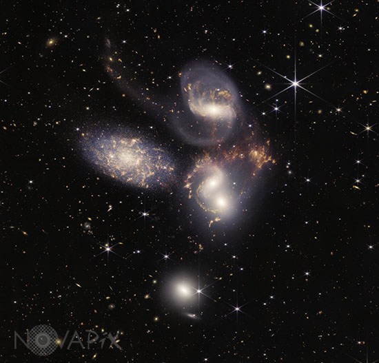 Groupe de galaxies: Quintet de Stephan dans Pegase