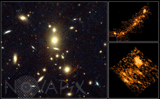 Galaxie à 13 milliards d'années-lumière dans l'amas CL1358+62