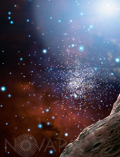 Ancien amas d'étoiles - Vue d'artiste