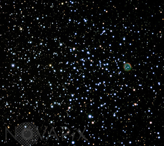 Amas d'étoiles M46 et nébuleuse planétaire NGC 2438