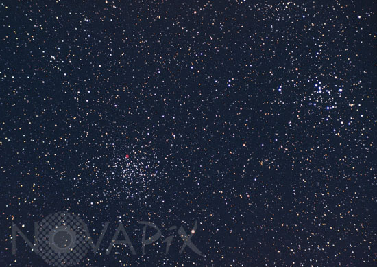 Amas d'étoiles M46 et M47 et nébuleuse planétaire NGC 2438