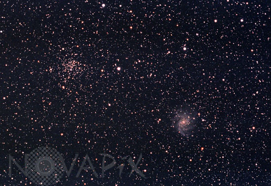 Spiral galaxy NGC 6946 and open cluster NGC 6939 in Cepheus