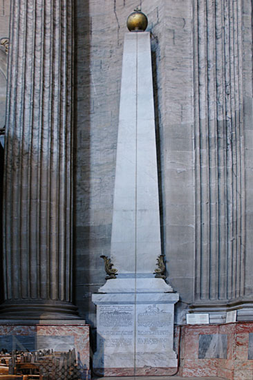 Church Saint-Sulpice, Paris. The meridian line and the obelisk