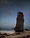 Ciel étoilé sur Cathedral Cove - Nouvelle-Zelande