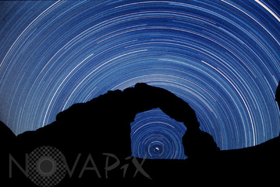 Star trails around north celestial pole