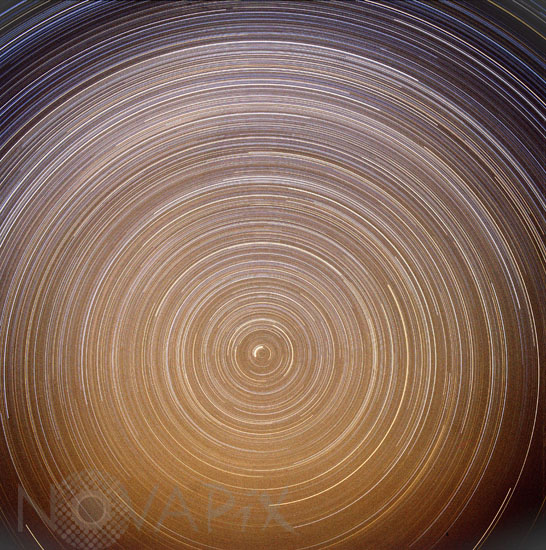 North celestial pole star trails