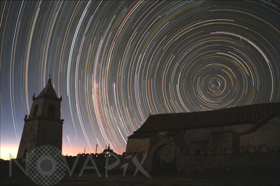 Circumpolar above Isluga church in Chile