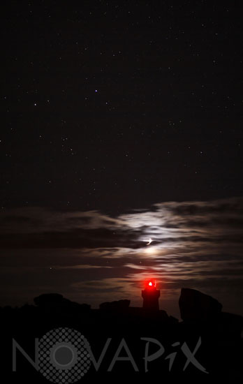Moon and starry sky