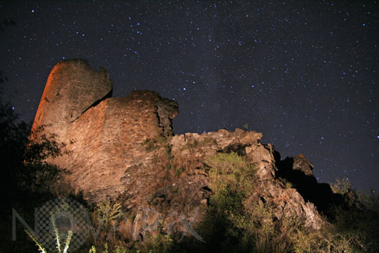 Starry sky above the castle of Querthineux