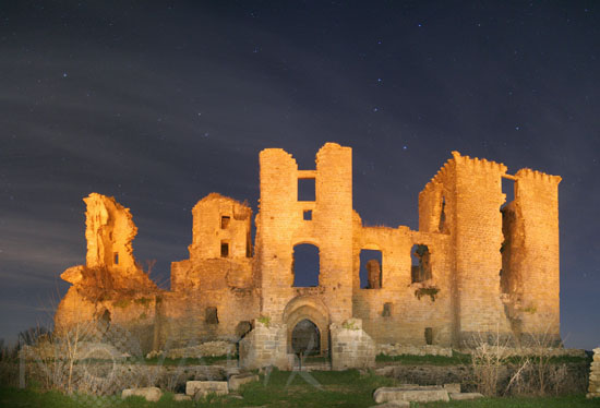 Starry sky above the castle of Lagarde