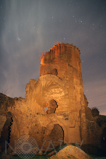 Starry sky above the castle of Lagarde