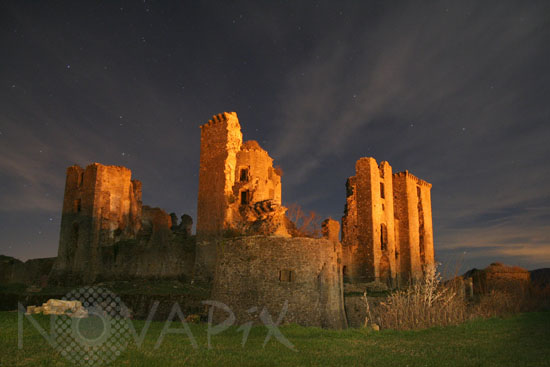 Starry sky above the castle of Lagarde