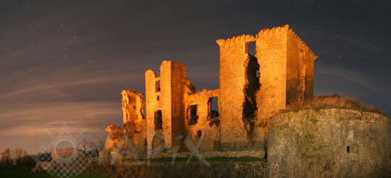 Starry sky above the castle of Lagarde