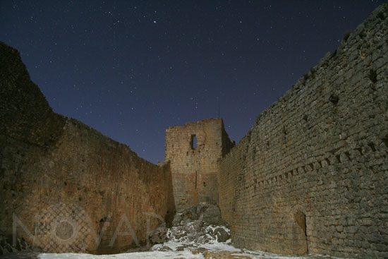Starry sky above the castle of Montségur