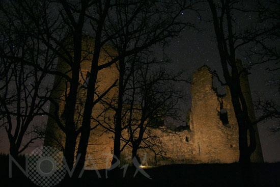 Starry sky above the castle of Roussillon