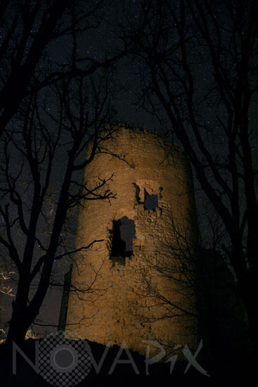 Starry sky above the castle of Roussillon