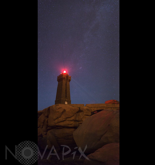 Milky way above a lighthouse in Brittany