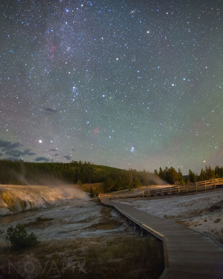 Ciel étoilé sur Yellowstone