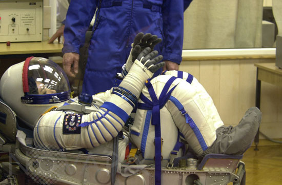 Andromède mission - Claudie Haigneré prior to launch
