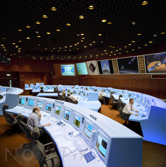Salle de contrôle de l'Agence Spatiale Européenne