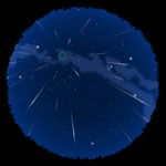 Pluie d'étoiles filantes, Perseides - Illustration