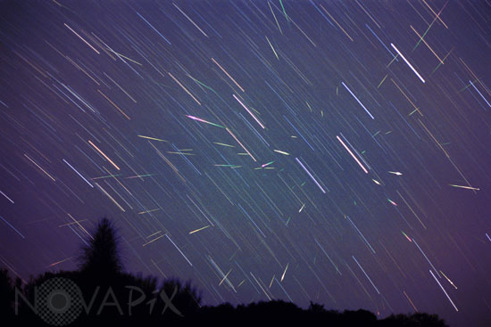 Shower Radiant and Star Trails
