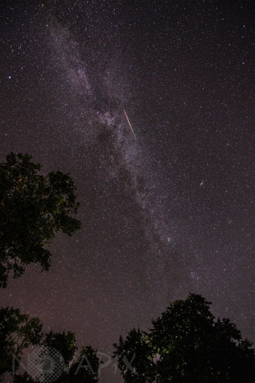 Milky Way and Perseid meteor