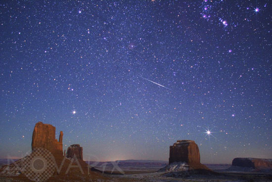Geminid Meteor over Monument Valley