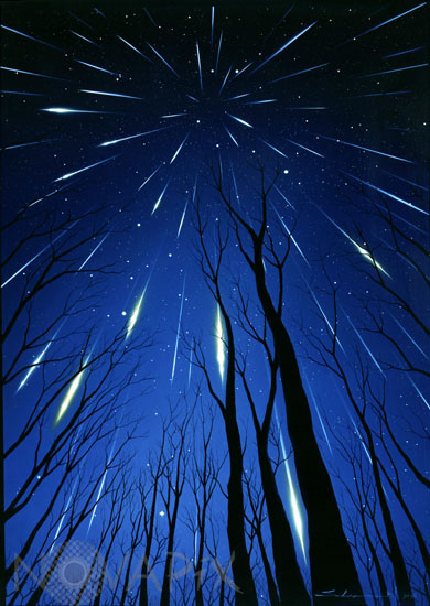Leonid meteor storm. Artwork.
