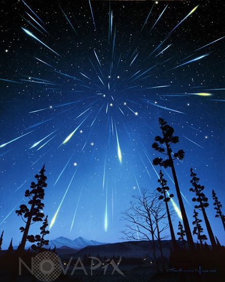 Leonid meteor storm. Artwork