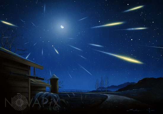 Leonid meteor storm. Artwork