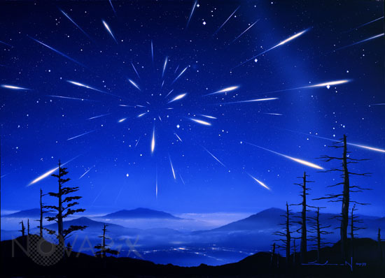 Leonid meteor storm. Artwork